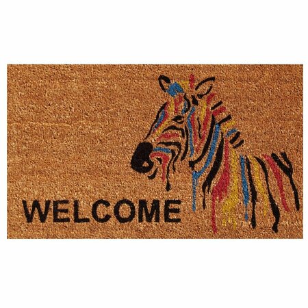CONFIGURACION 17 x 29 in. Zebra Welcome Rectangular Doormat Multi Color CO3360062